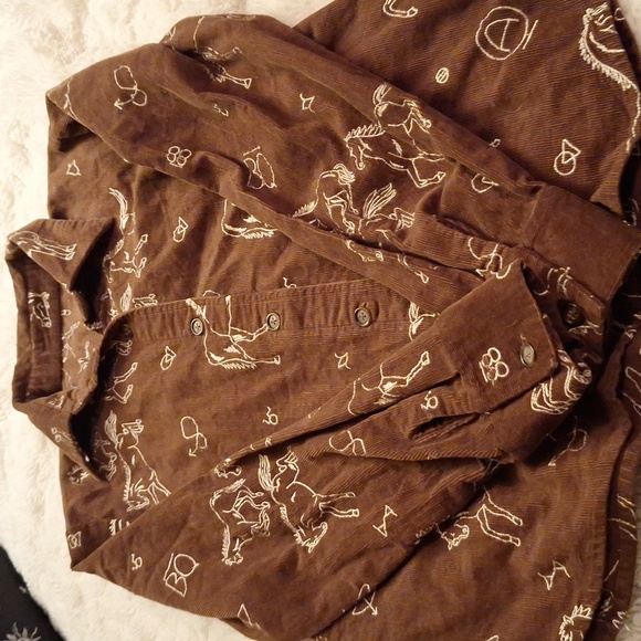 Source Unknown Tops - Unique  Corduroy Buttoned  shirt with collar No Tags anywhere inside See below